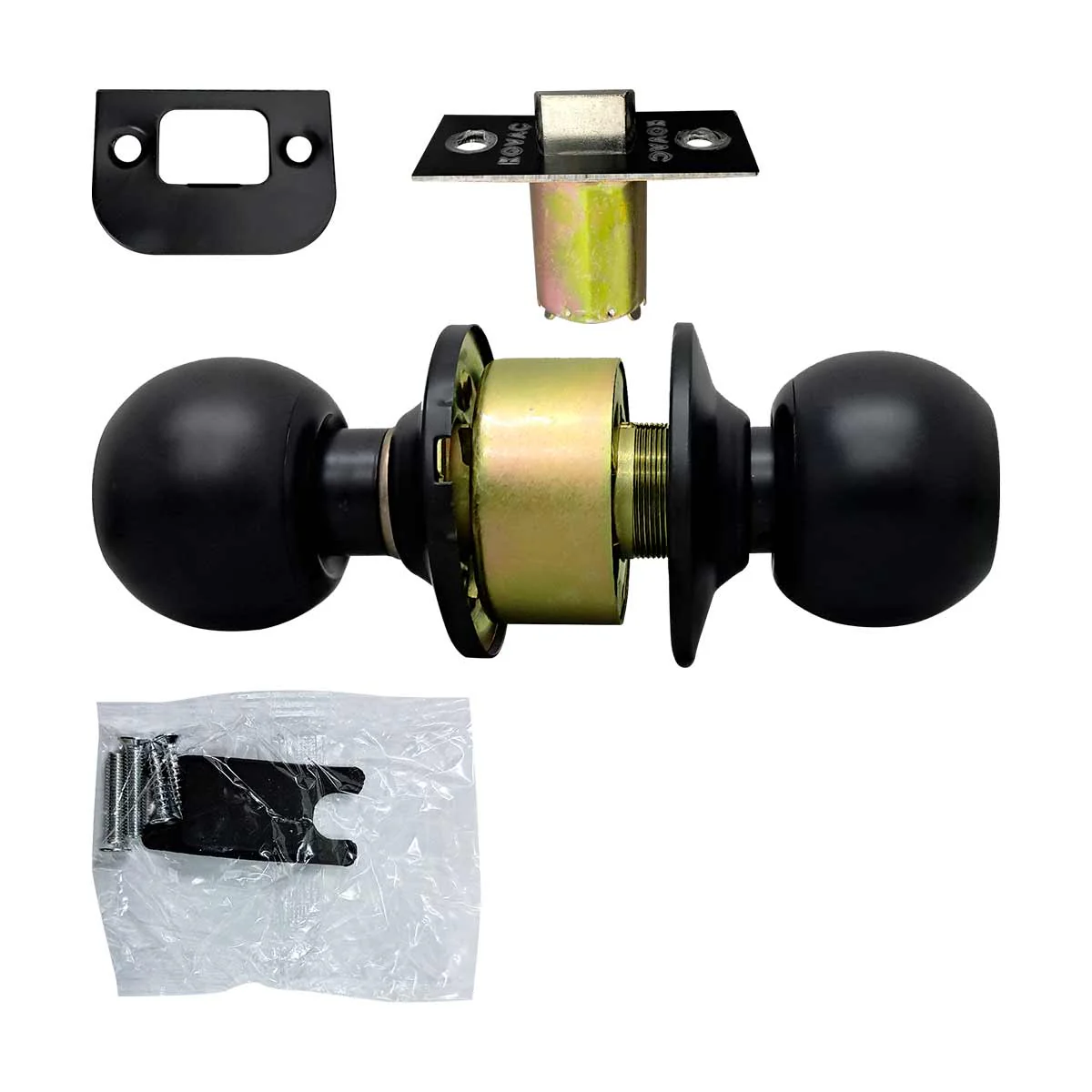 Cerradura Cilíndrica Chapa Baño Perilla Ranura Botón Negro Kovac - Imagen 4
